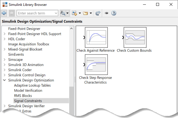 Signal Constraints is selected in the Library Browser