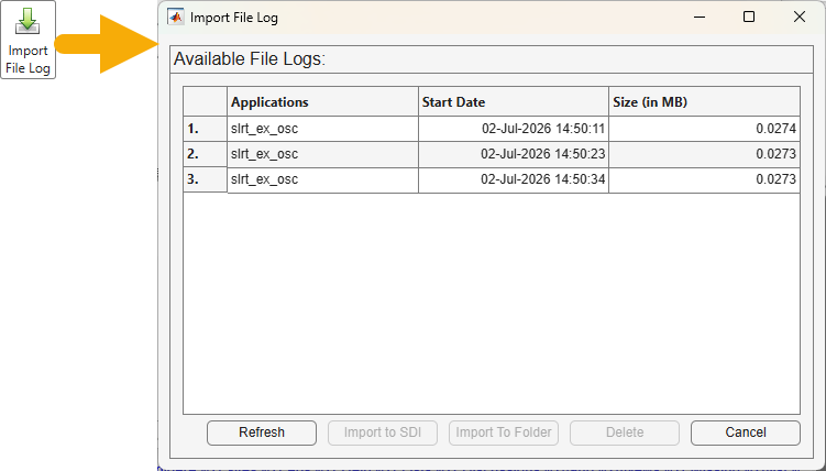 Import File Log Data as Parquet Format Files Using Simulink Real-Time