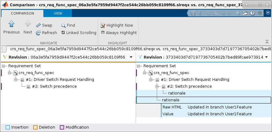 Merge Requirement Set and Link Set Files with No Conflicts