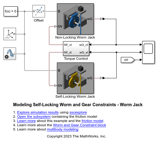 Modeling Self-Locking Worm and Gear Constraints - Worm Jack