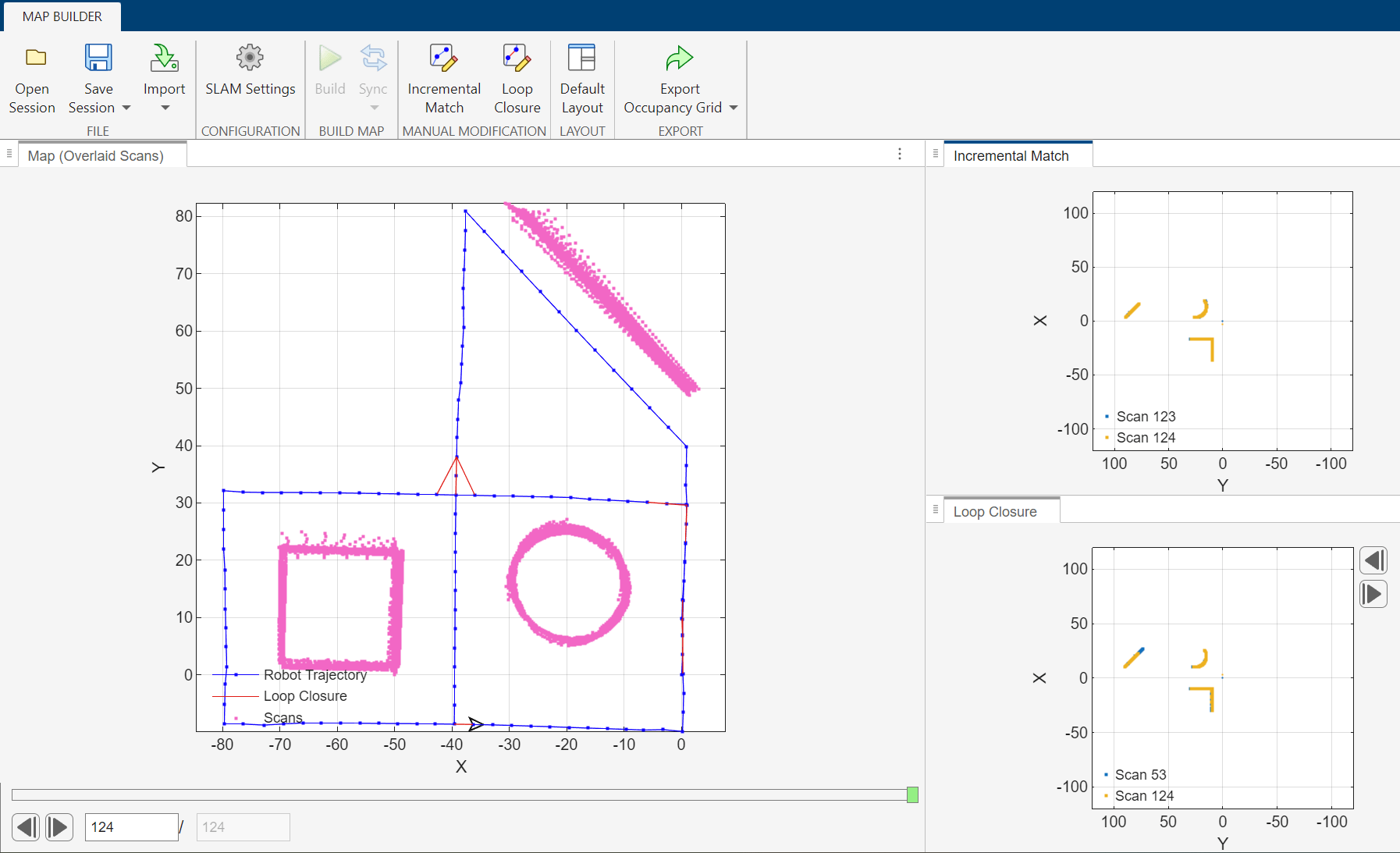 2D lidar SLAM in the SLAM Map Builder App