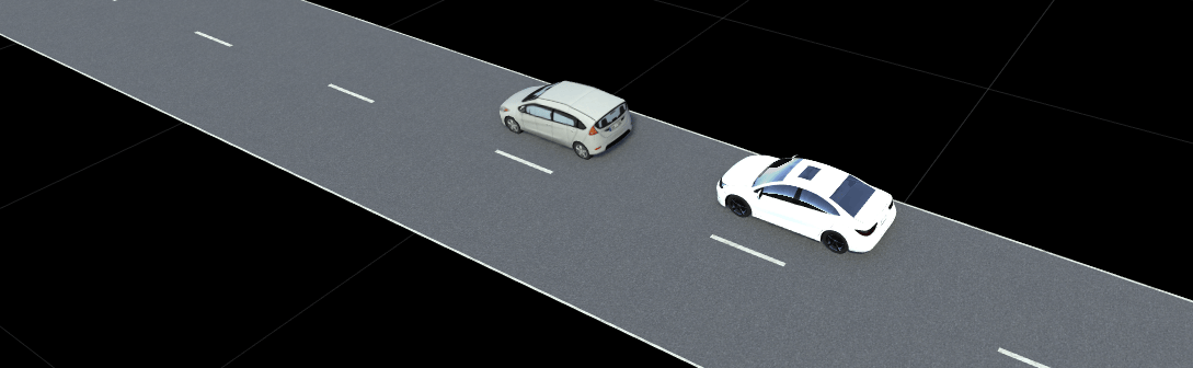 Crash Avoidance Frontal Collision Car-to-Car Rear stationary test scenario in RoadRunner