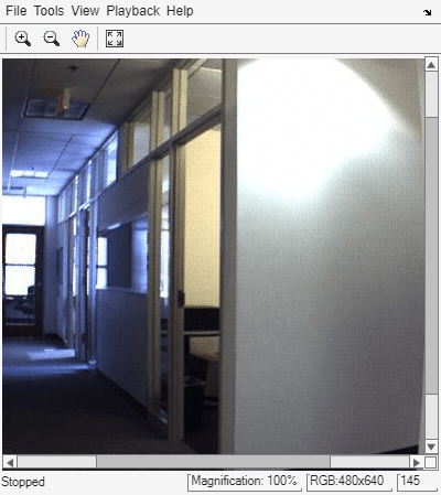 Figure Video Player contains an axes object and other objects of type uiflowcontainer, uimenu, uitoolbar. The hidden axes object contains an object of type image.
