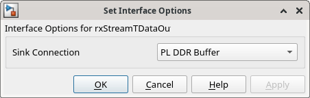 Interface options for rxStreamDataOut