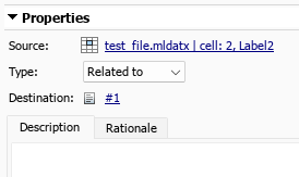 This image shows the fault badge for the Requirements Editor in the Source field of a link.