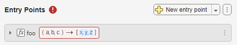 Unexpanded entry-point pane showing function foo