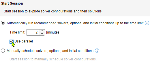 Run in auto mode for 2 minutes in parallel (if available).