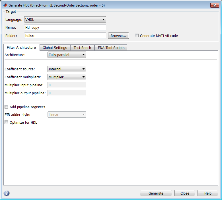 Generate HDL tool