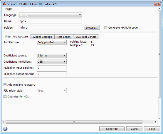 Generate HDL tool