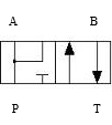 Schematic of four-way two-position valve