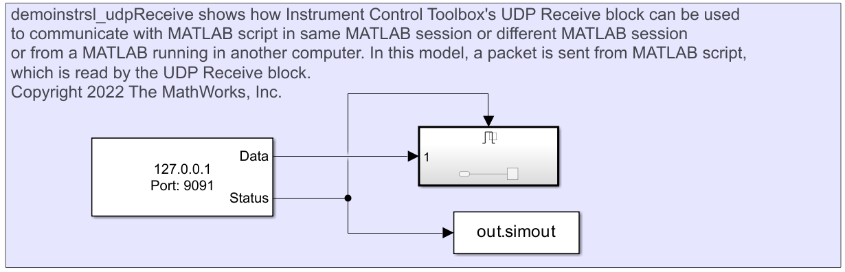 UDP Receive 블록을 사용하여 MATLAB에서 데이터 읽기