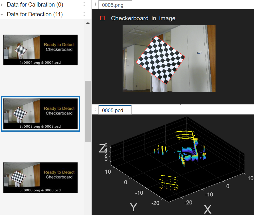 Visualization of imported data pair