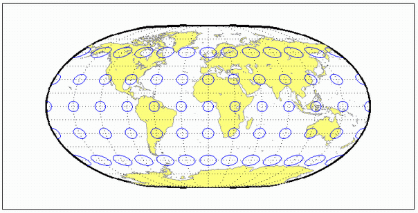 World map using loximuthal projection