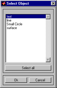 Select Object scroll box