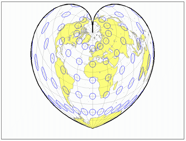 World map using Werner projection