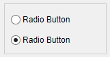 Two radio button UI components in a button group