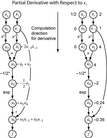Computational graph in the forward direction