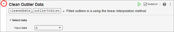 Clean Outlier Data task with an arrow button at the top-left
