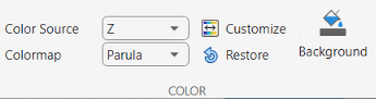 Color section on app toolstrip