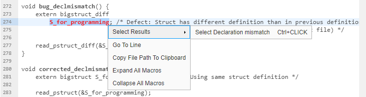 Source Code right-click menu