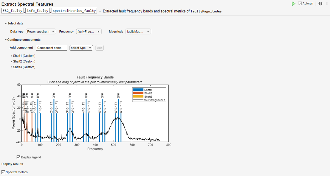 Extract Spectral Features task in Live Editor