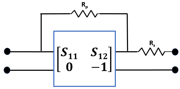 Large resistance connected parallel to the network and small resistance in series connected after the network