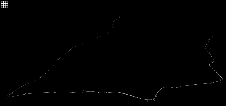 Built scene of imported HERE HD Live Map data