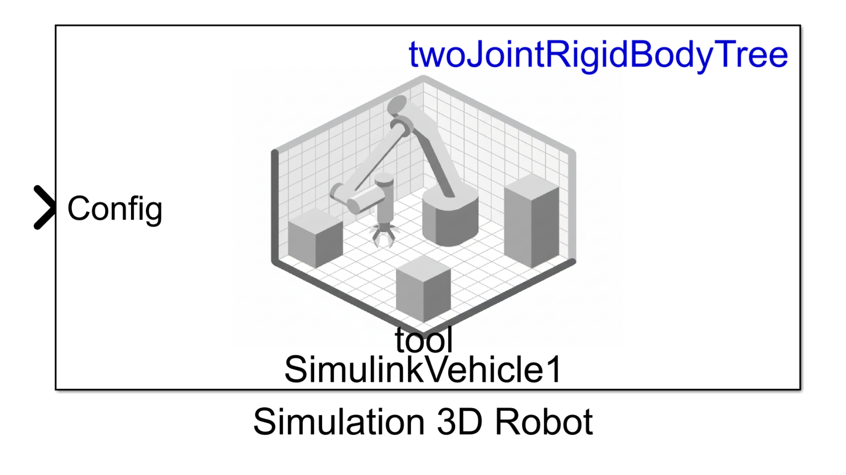 Simulation 3D Robot block icon