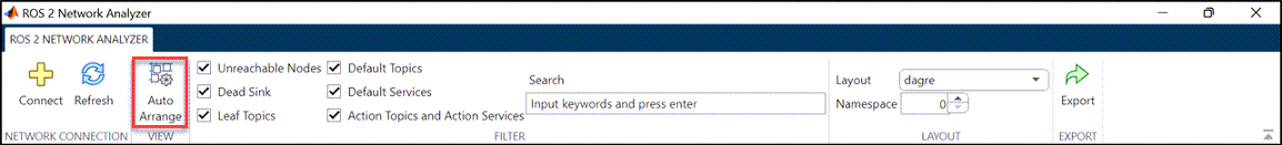 ROS 2 Network Analyzer Auto Arrange icon