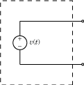 Internal configuration of the Inport block with voltage source, v(t).