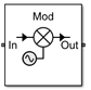 Modulator block icon with Noise figure (dB) is set to 0 dB and Add LO phase noise is set to off.