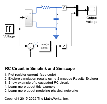 Simulink 및 Simscape의 RC 회로