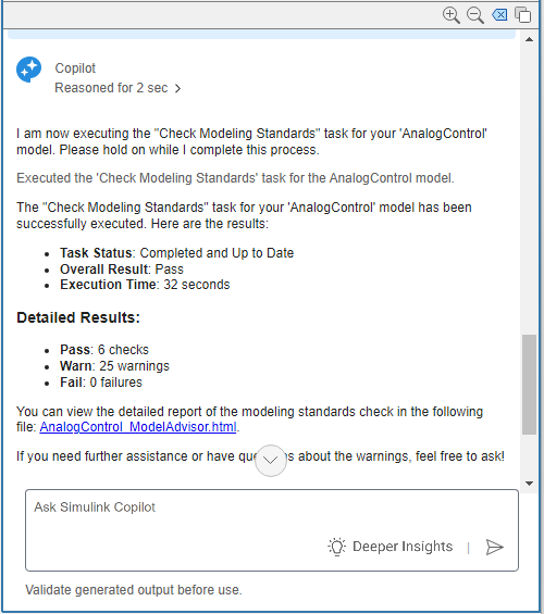 Task execution results with a link to the HTML report.