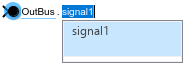 Default Out Bus Element block with signal1 highlighted in block label