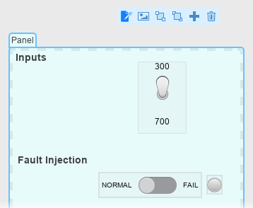 Panel in edit mode with Fault Injection annotation