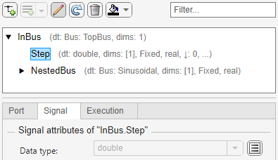 Property Inspector with a bus object and only valid elements