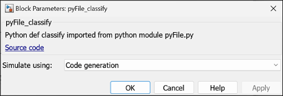 Simulation Mode for Python Importer generated block on block dialog