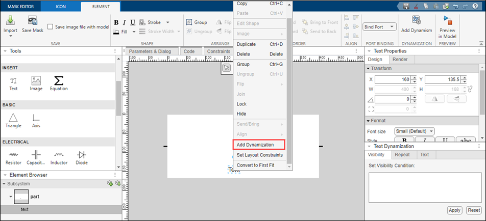 select dynamization option