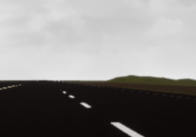 Road with cloudy skies