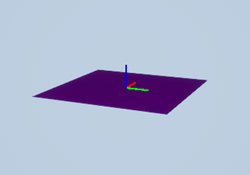 Plane shape with coordinate system axes at the actor origin.