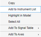 Add to instrument list context menu