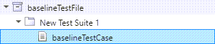 The Test Browser with a test file, test suite and test case.