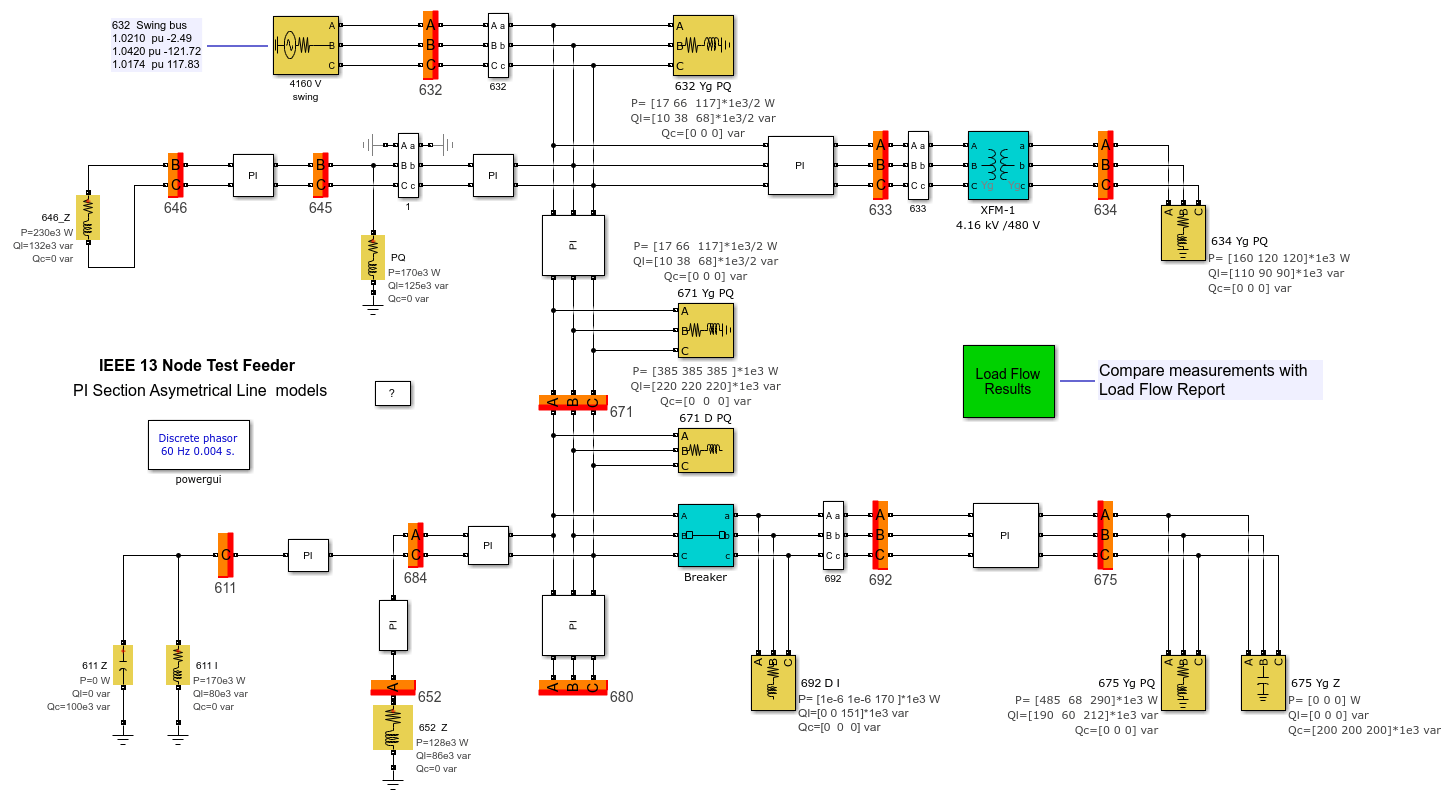 IEEE 13 노드 테스트 피더