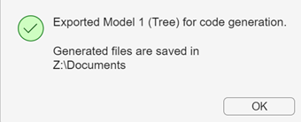 Export Classification Model to Coder dialog box
