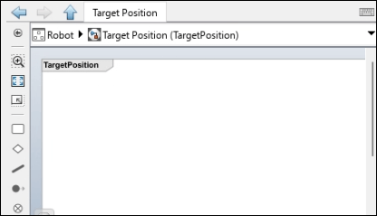 Target position activity diagram with symbols pane.