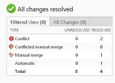 Three-Way Merge report table