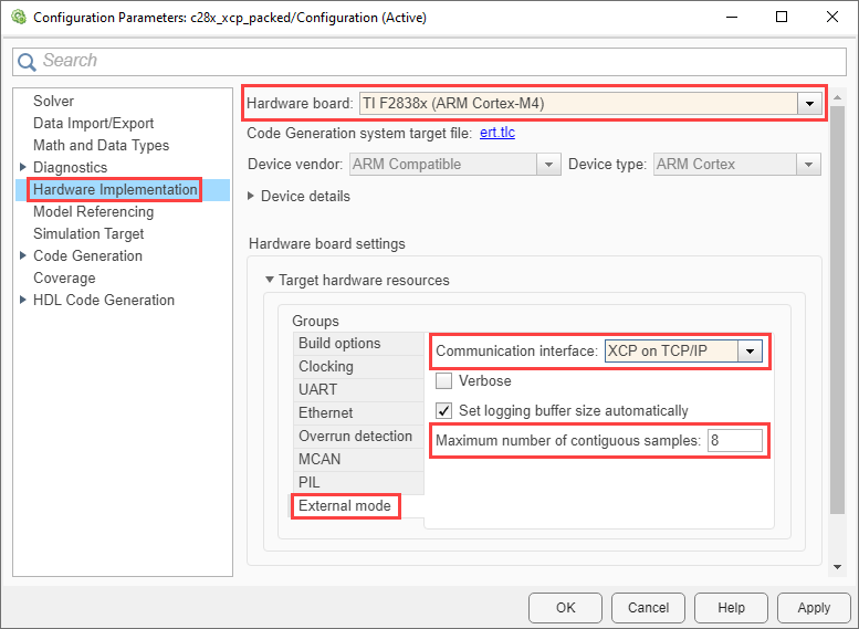 Configuration Parameters TCP/IP