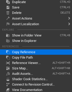 Copy Reference option