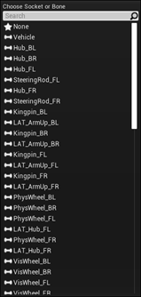 Sockets and bones available in Unreal Editor