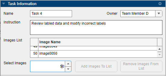 Task information pane for a single review task